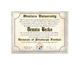 Pittsburgh Steelers Ultimate Football Fan Personalized Diploma 8.5" x 11" Parchment Paper