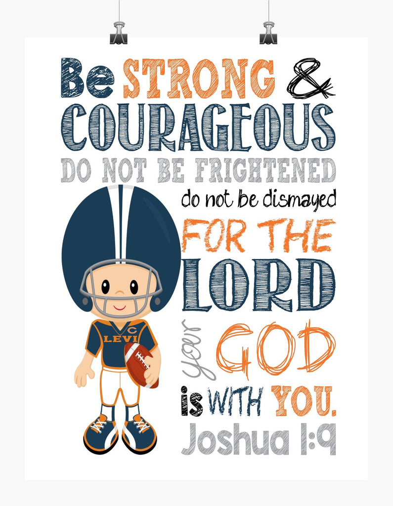 強さの誇示/Show of Strength cf 英語 Personalized Chicago Bears Christian Sports Nursery Decor Print