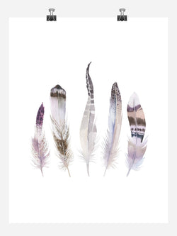 Boho Feathers Tribal Watercolor Nursery Wall Art Print - Multiple Sizes