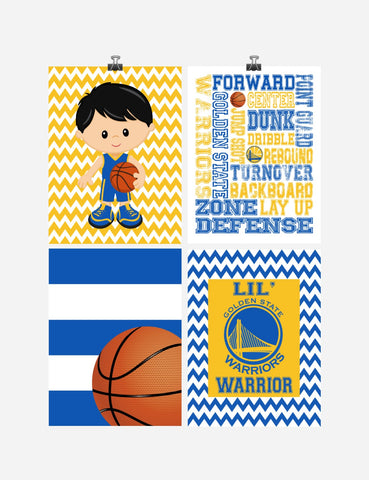 Golden State Warriors Boys Sports Bedroom Decor, Basketball, Athletic Nursery