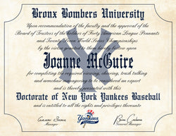 New York Yankees Ultimate Baseball Fan Personalized Diploma - 8.5" x 11"