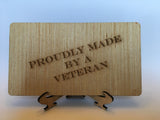 Small American Flag, US Marines Military desk flag, Engraved Wood Painted Rustic Style Flag