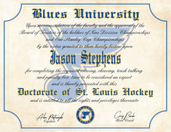 St. Louis Blues Ultimate Hockey Fan Personalized Diploma