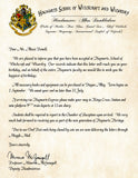 Hogwarts Personalized Acceptance Letter with Birthday Wishes