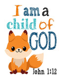 Woodland Christian Bible Verses Quotes Nursery Kids Room Unframed Hanging Wall Art Set of 4 Prints Home Decor - Deer, Bear, Fox and Hedgehog