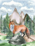 Watercolor Woodland Animals Nursery Set of 4 Unframed Prints, You Are Our Greatest Adventure, Bear Fox and Deer