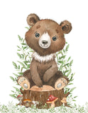 Watercolor Woodland Animals Nursery Set of 6 Unframed Prints Bear Raccoon Fox Beaver Rabbit and Deer with Greenery