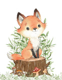 Watercolor Woodland Animals Nursery Set of 4 Unframed Prints Bear Fox Rabbit and Deer with Greenery
