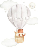 Woodland Animals Watercolor Hot Air Balloon Gender Neutral Nursery Set of 3 Unframed Prints Fox Bear Moose Bunny Mouse