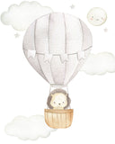Woodland Animals Watercolor Hot Air Balloon Gender Neutral Nursery Set of 3 Unframed Prints Fox Hedgehog Deer