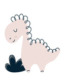 Little Dino Nursery Childrens Pale Pink and Blue Boho Dinosaur Decor Set of 4 Unframed Prints