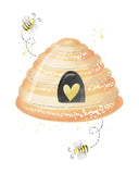 Cute Bee Nursery Decor Set of 3 Unframed Prints Kids Room Wall Art Bumble Bee Girls Room Decor