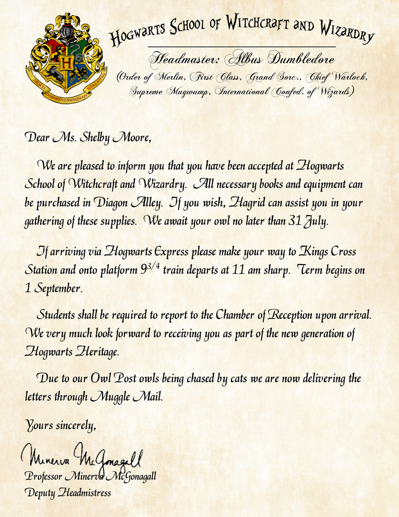 How do you get a Harry Potter Acceptance Letter?