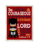 African American Batman Christian Superhero Nursery Decor Unframed Print Be Strong and Courageous Joshua 1:9