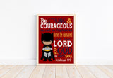 African American Batman Christian Superhero Nursery Decor Unframed Print Be Strong and Courageous Joshua 1:9