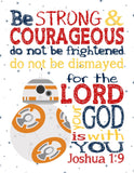 Space Wars Christian Nursery Decor Set of 4 Unframed Prints BB8 Chewbacca Darth Vader and Kylo Ren