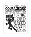 Superhero Christian Nursery Decor Unframed Print Be Strong and Courageous Joshua 1:9