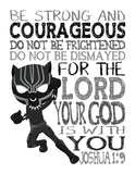 Superhero Christian Nursery Decor Unframed Print Be Strong and Courageous Joshua 1:9