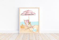 Cairn Terrier Puppy Dog at Beach Watercolor Dog Illustration Unframed Print, Nursery Decor, Kid's Bedroom, Laundry Room or Dog Lover