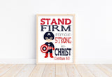 Captain America Superhero Christian Nursery Decor Unframed Print Stand Firm Remain Strong 1 Corinthians 16:13