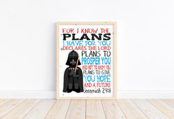 Darth Vader Christian Space Wars Nursery Decor Unframed Print For I Know The Plans I Have For You Jeremiah 29:11