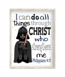Darth Vader Christian Space Wars Nursery Decor Unframed Print I Can Do All Things Through Christ Who Strengthens Me Philippians 4:13