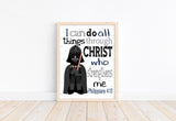Darth Vader Christian Space Wars Nursery Decor Unframed Print I Can Do All Things Through Christ Who Strengthens Me Philippians 4:13