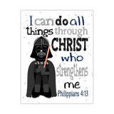 Darth Vader Christian Space Wars Nursery Decor Unframed Print I Can Do All Things Through Christ Who Strengthens Me Philippians 4:13