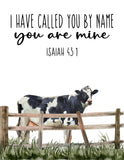 Farm Nursery Set of 3 Christian Farmhouse Unframed Prints Watercolor Barn Tractor Holstein Cow