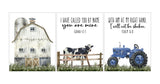 Farm Nursery Set of 3 Christian Farmhouse Unframed Prints Watercolor Barn Tractor Holstein Cow