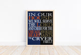 A House Divided - Chicago Bears & New Orleans Saints Personalized Family Name Christian Print