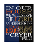 A House Divided - Chicago Bears & New Orleans Saints Personalized Family Name Christian Print