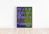 A House Divided Baltimore Ravens & Green Bay Packers Personalized Family Name Christian Print