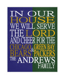 A House Divided Baltimore Ravens & Green Bay Packers Personalized Family Name Christian Print