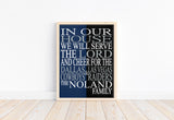 A House Divided Dallas Cowboys & Las Vegas Raiders Personalized Family Name Christian Print