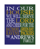 A House Divided Baltimore Ravens and Green Bay Packers Custom Name Christian Print