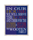 A House Divided Baltimore Ravens and New York Giants Custom Name Christian Print