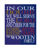 A House Divided Baltimore Ravens and New York Giants Custom Name Christian Print