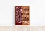 A House Divided Texas A&M Aggies and Texas Longhorns Personalized Family Name Christian Print (Copy)