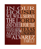 A House Divided Texas A&M Aggies and Texas Longhorns Personalized Family Name Christian Print (Copy)