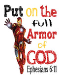 Superhero Christian Nursery Set of 4 Unframed Prints Captain America Hulk Ironman and Spiderman with Bible Verses