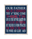 Football Lord's Prayer Our Father who art in Foxborough New England Patriots Christian Unframed Print