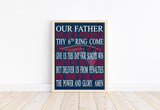 Football Lord's Prayer Our Father who art in Foxborough New England Patriots Christian Unframed Print