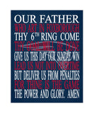 Football Lord's Prayer Our Father who art in Foxborough New England Patriots Christian Unframed Print