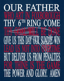 Football Lord's Prayer Our Father who art in Foxborough New England Patriots Christian Unframed Print