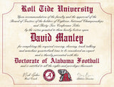 Personalized Alabama Crimson Tide Football Fan Certificate – Digital Download Novelty Diploma