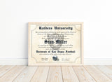 Las Vegas Raiders Ultimate Football Fan Personalized Diploma - 8.5" x 11" Parchment Paper