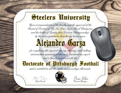 Personalized Pittsburgh Steelers Diploma Mouse Pad for the Ultimate Football Fan