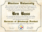 Pittsburgh Steelers Ultimate Football Fan Personalized Diploma - 8.5" x 11" Parchment Paper