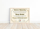 Pittsburgh Steelers Ultimate Football Fan Personalized Diploma - 8.5" x 11" Parchment Paper